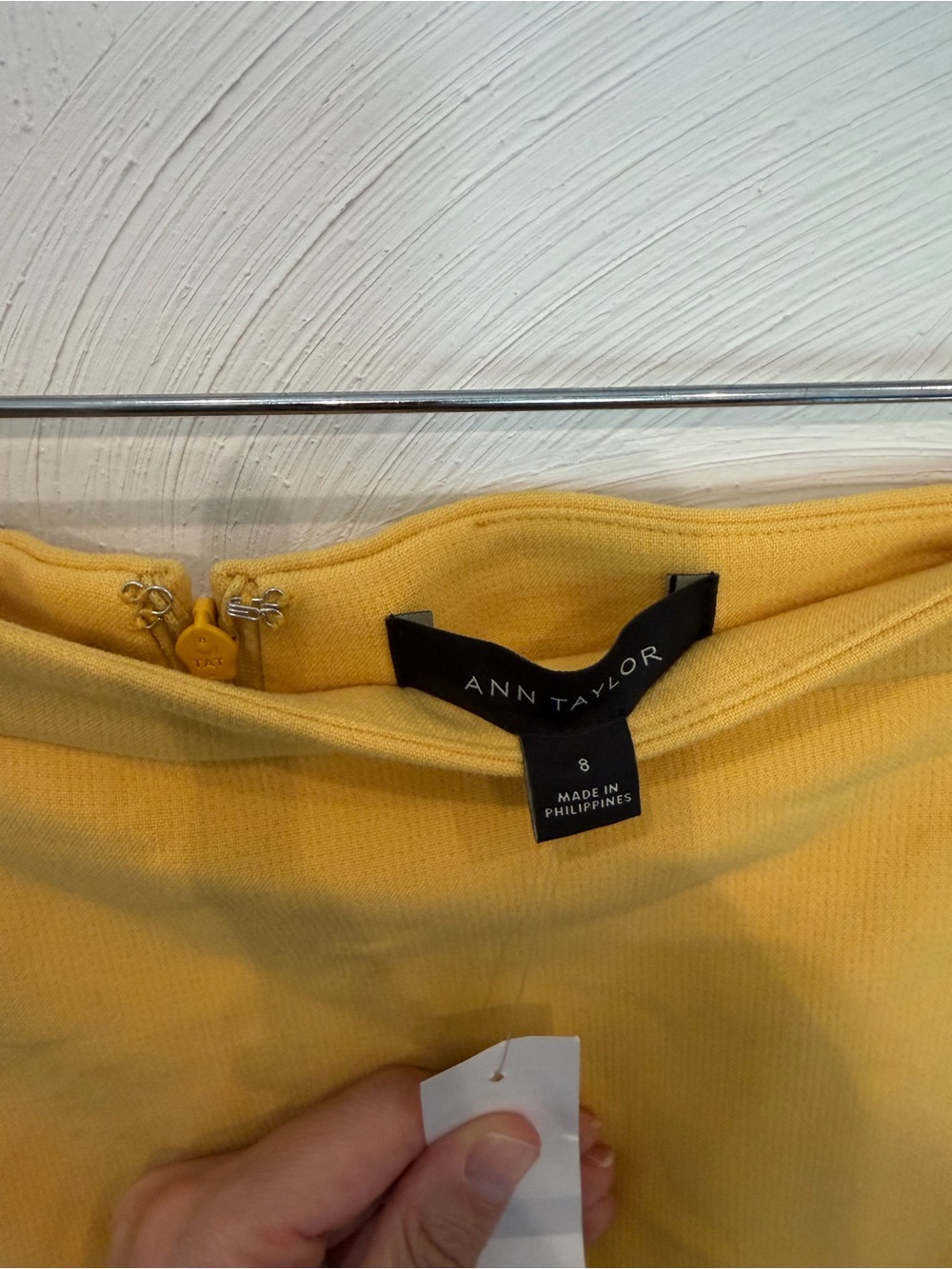 Ann Taylor Mustard Yellow Pencil Skirt with Ruffle Trim - Picture 4 of 6